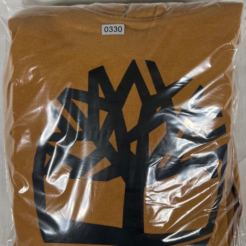 Timberland Mens Wheat Tan Tree Logo Fleece Pullover Hoodie Sweatshirt Medium - Picture 10 of 10